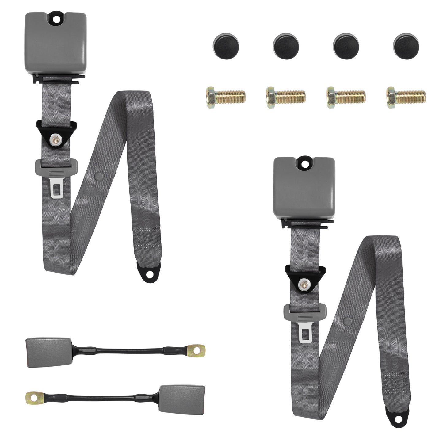 Universal 3-Point Modification Belt Kit, Adjustable Retractable Lap Belt, Easy to Install, Seat Belt Replacement for Most Golf Cart Front Rear Seats