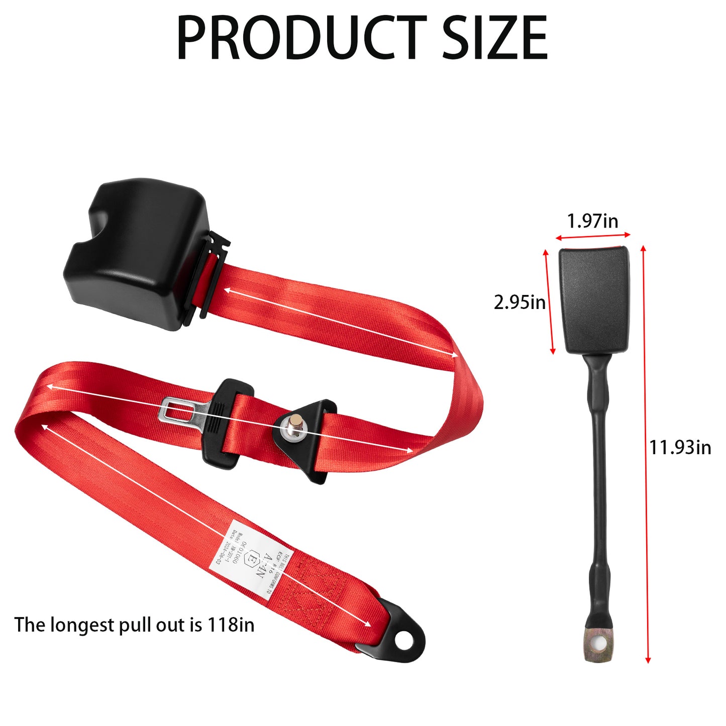 Adjustable Retractable Golf Cart Belts, Universal Fit for Golf Carts, UTV, Trucks, RV, Minivan(Red)