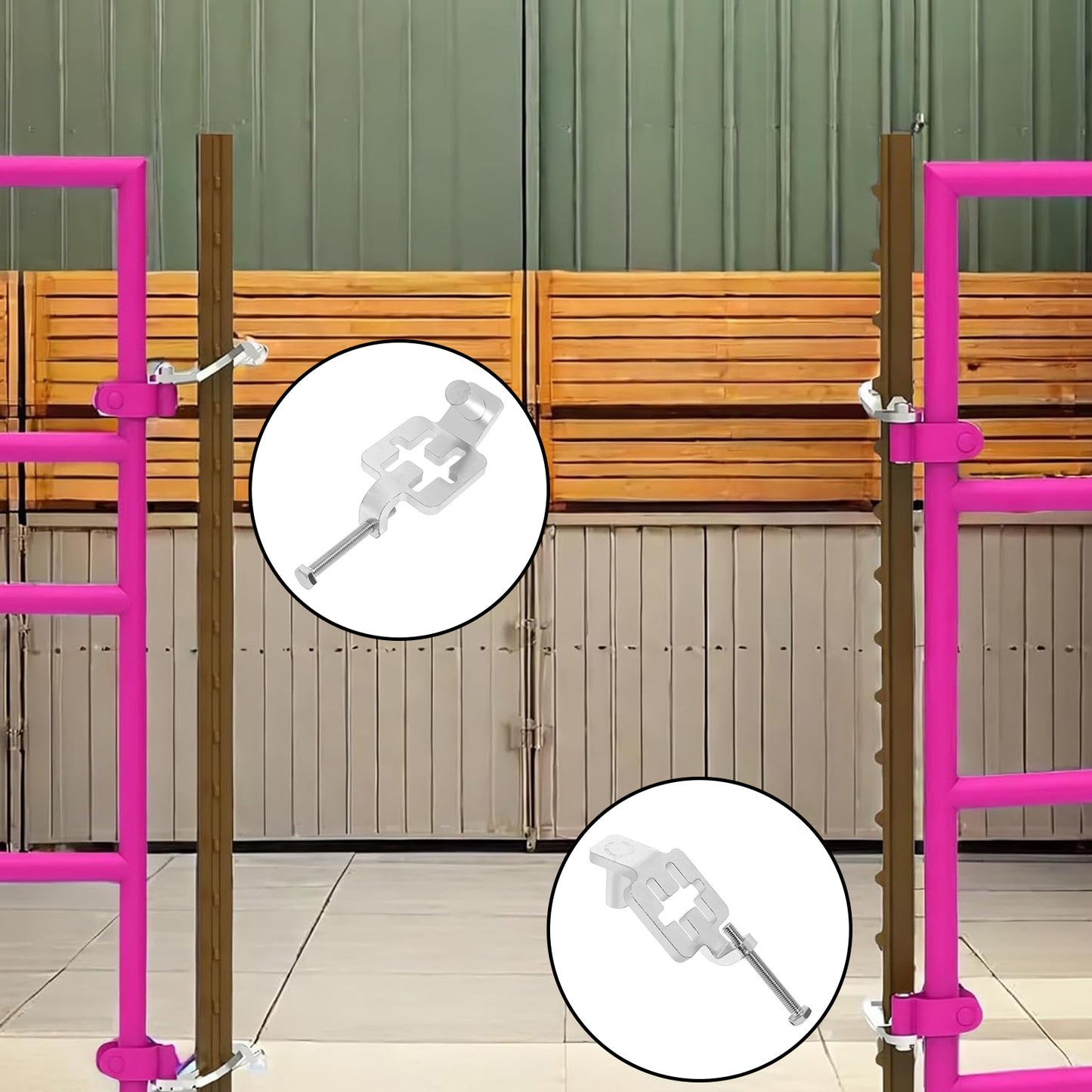 T-Post Gate Hinge Pins Heavy Duty, Adjustable Steel Hanger Eyes for Metal Posts - Farm, Garden & Backyard Gate Hinges